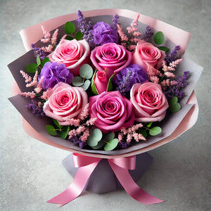 Half Pink & Half Lavender
