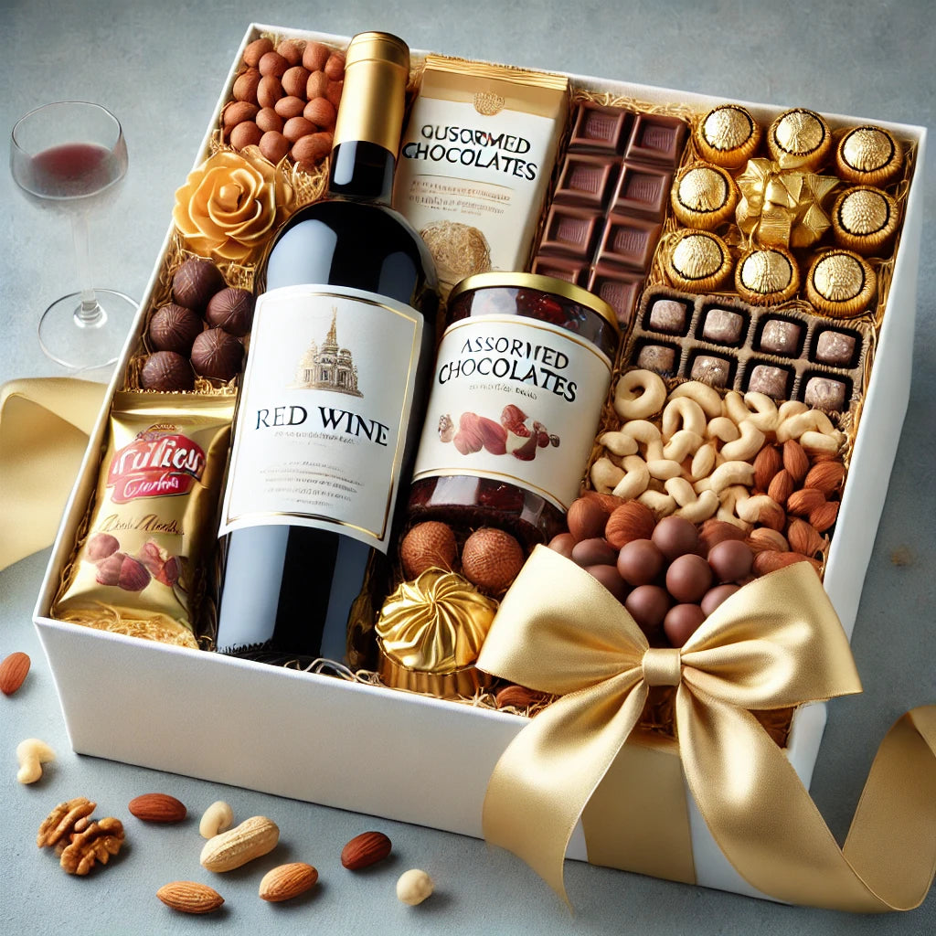 Gourmet Wine &amp; Chocolate Gift Box