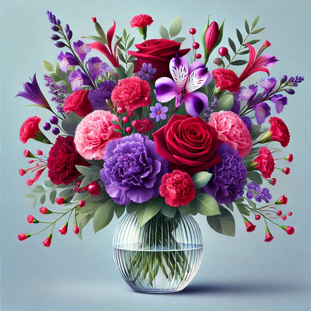 Assorted Purple and Red Valentine’s Day Bouquet