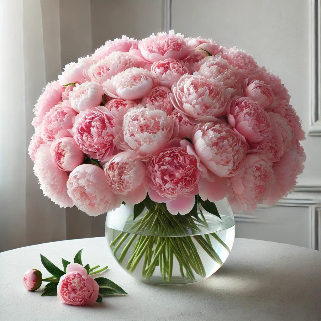 Elegant Pink Peonies in a Vase