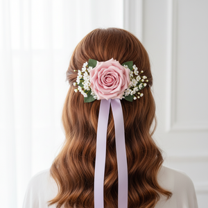 Elegant Pink Rose Barrette