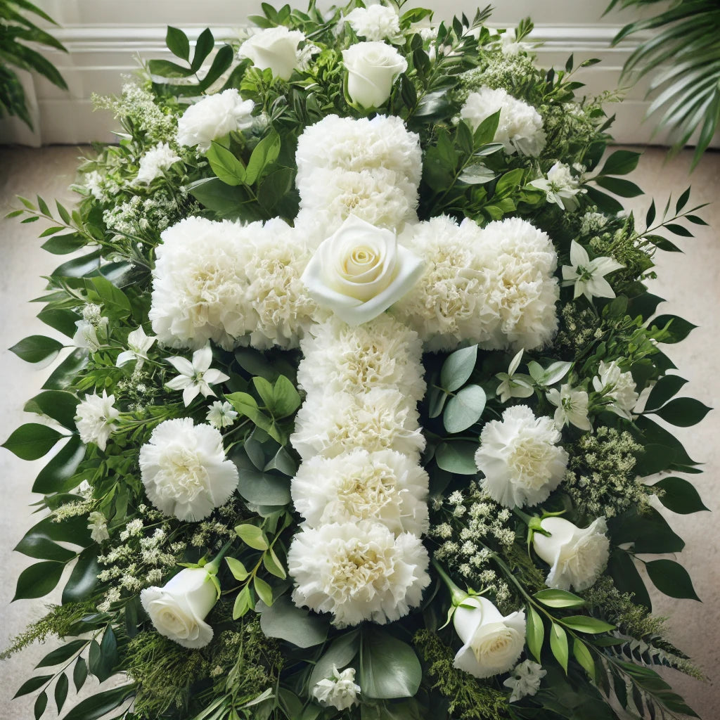 Peaceful Cross Casket Spray
