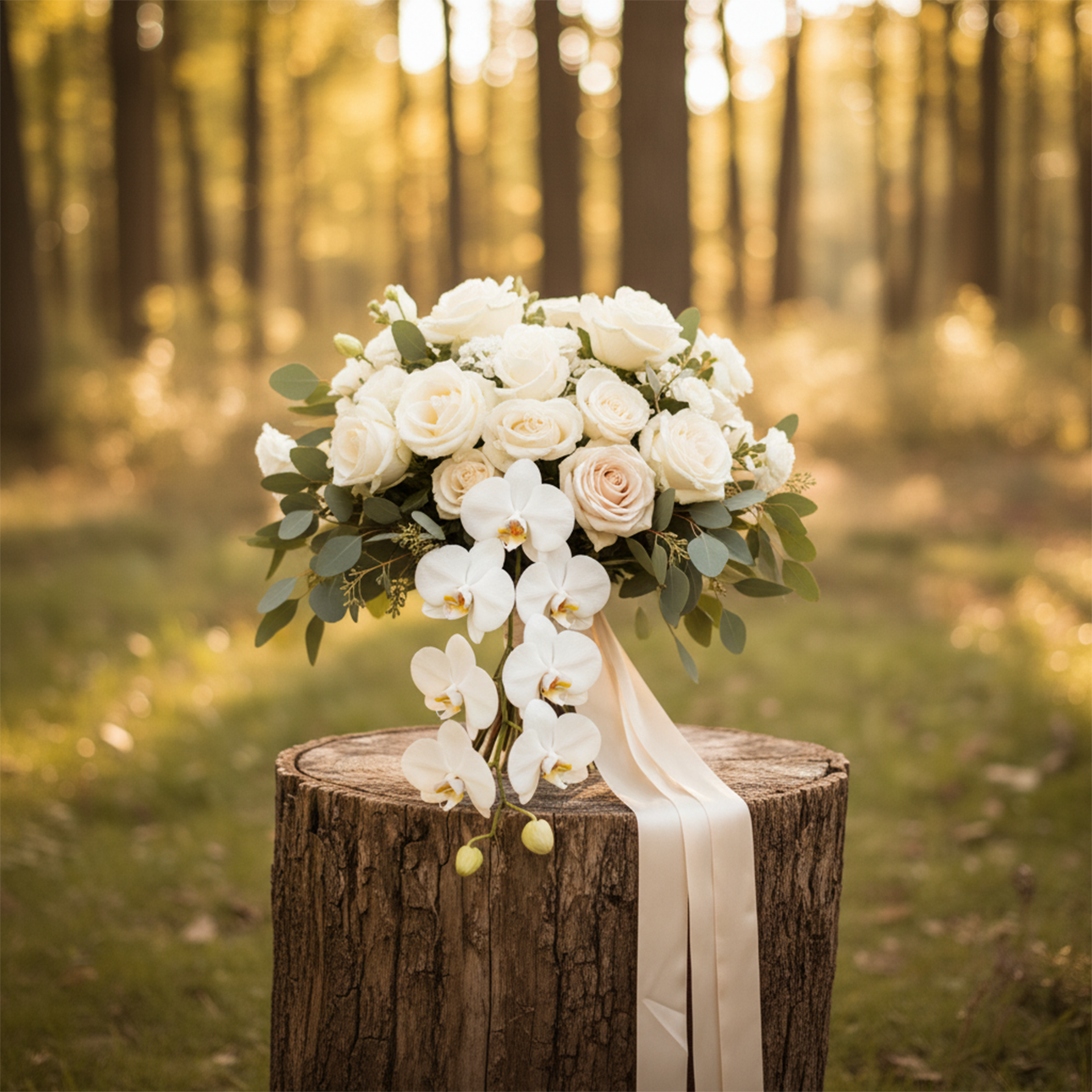 Pure Elegance Cascade Bouquet