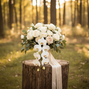 Pure Elegance Cascade Bouquet
