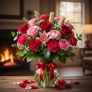 Red and Pink Valentine’s Day Bouquet