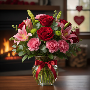 Rose & Lily Valentine Bouquet