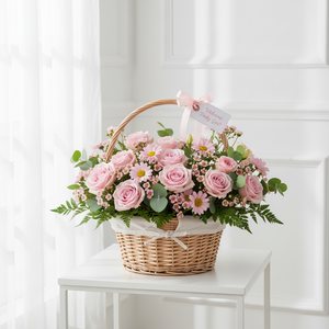 Soft Pink Blossom Basket (Girl)
