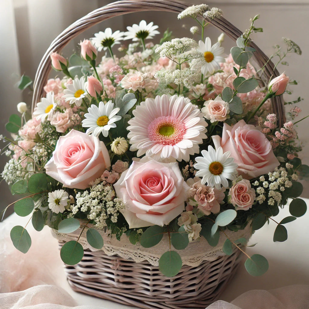 Soft Pink Blossom Basket (Girl)