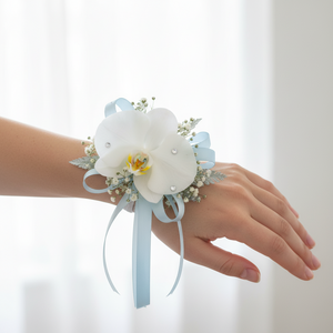 White Orchid Wrist Corsage