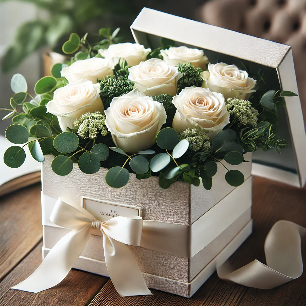 White Roses – Marigold Flowers